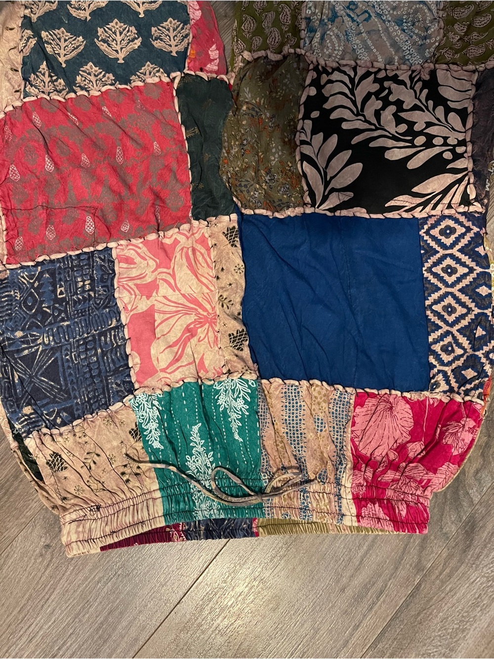 Patchwork Boho Wide-Leg Bottoms - Multi color - Picture 2 of 4